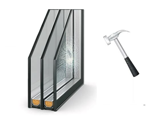 Антивандальный стеклопакет для двухкамерного окна